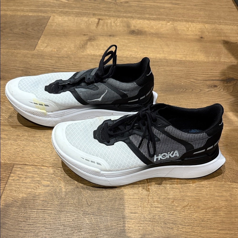 Hoka Black and White Athletic Shoes